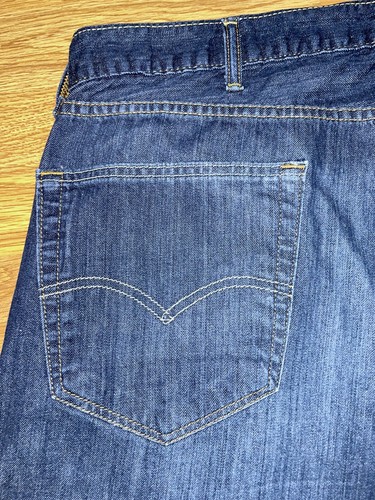 Levi’s 505 normale Passform gerade Denim Jeans Herren Größe 42 x 30 dunkle helle Waschung gebraucht, in einwandfreiem Zustand - Bild 8 von 16
