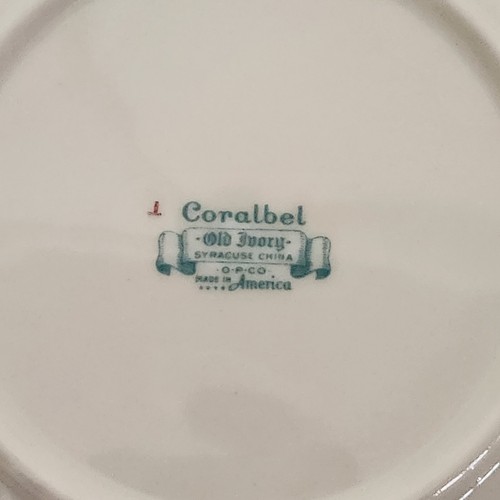 40s Syracuse China Coralbel Bread Plates Old Ivory 6.25" Silver Edge Pink Floral - Picture 6 of 9