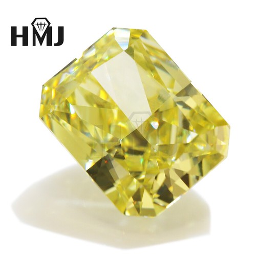 Olive Yellow Radiant Crush Ice Cut Cubic Zirconia Stone Brilliant 5A CZ Gemstone - Picture 5 of 10