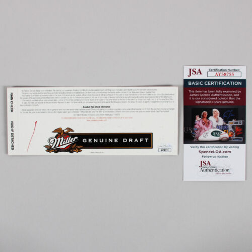Bob Uecker Signed 2000 Ticket Milwaukee Brewers - COA JSA - Picture 3 of 3