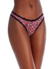 Aqua Intimates Women's Lace Trim Thong