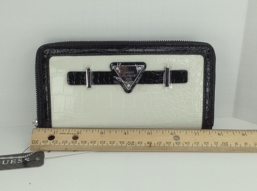 Women's GUESS Brand Black White HURON Wallet - $68 MSRP - Picture 3 of 8