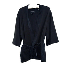 Scotch  Soda Women Belted Cardigan M Black Minimalist Pockets Career Capsule