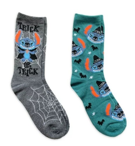 Disney Stitch Calzini da donna Halloween, 2 paia, scarpe taglia 4-10/Nuove - Foto 8 di 10