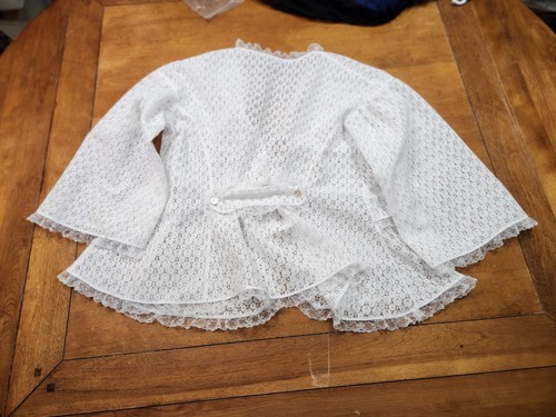White LACE JACKET BASQUE BODY New Civil War Woman's Size Large - Picture 10 of 11