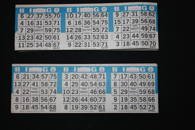 BINGO PAPER Cards sheets 3 on 9 Blue Border Horizontal - 25 pack