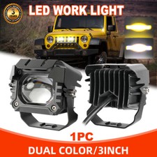 3 Led Work Light Bar Offroad White Amber Driving Fog Lamp Spot Pods Atv Suv Utv