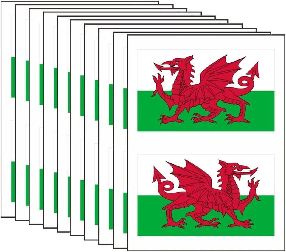 20 WALES FLAG Stickers Welsh Cymru Sport Football Sport Car Decoration Decals - Image 2 of 4