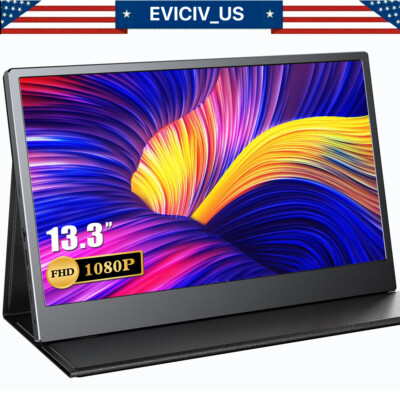 EVICIV Portable Gaming Monitor 13.3'' 1920*1080 Full HD Fr Laptop/PC/Mac/PS6/Xbox