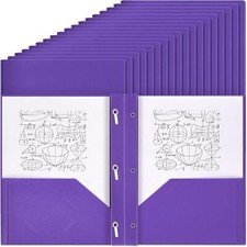 Pieces Plastic Folders with Pockets and Prong Folders with Prongs 60 Purple