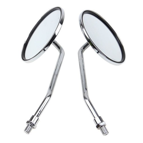 8mm Chrome Side Rear View Mirrors + Adapters for Scooter Motorcycle Push Bike - Picture 6 of 10