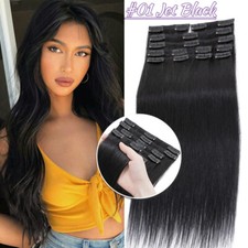 Invisible Clip In Balayage Real Human Remy Hair Extensions 8 Pieces Full Head