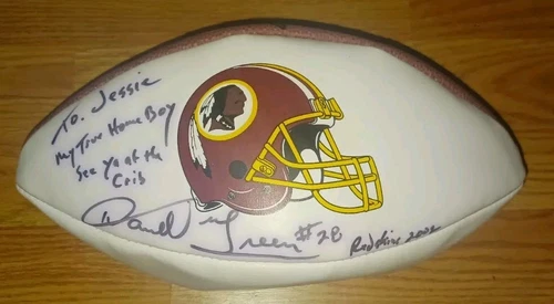 WASHINGTON COMMANDERS/REDSKINS DARRELL GREEN SIGNED FOOTBALL 2002 VERY RARE ORG