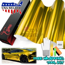 ESSMO PET Super Chrome Gold Stretch Car Vehicle Vinyl Wrap Decal Sticker Sheet