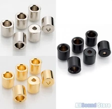 (6) Flush Fit Smooth String Guitar Body Ferrules 3/8" (9.5mm) NICKEL BLACK GOLD