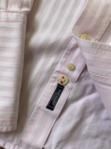 DUCHAMP PINK WEAVE STRIPE DOUBLE CUFF SHIRT 17.5 17 1/2 - Picture 4 of 5