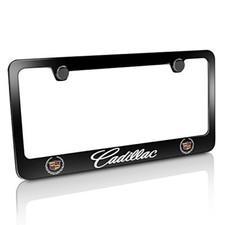 Cadillac Dual Logo Black Metal License Plate Frame Cadillac Dual Logo Black Metal License Plate Frame