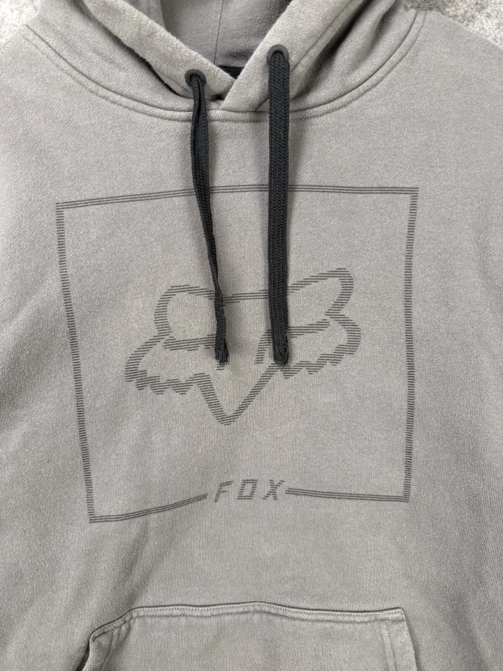 Fox гонки Hoddie куртка мужская M серый Fox логотип с карманом и Comofogue рукав - Изображение 2 из 4