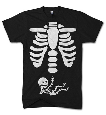 Halloween Skeleton Baby Belly Funny T Shirt Pregnant Fancy Dress