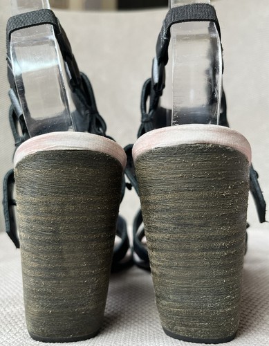 Sandalias de tacón con tiras de cuero AllSaints Spitalfields, negras, EU 38/EE. UU. 7 - Imagen 5 de 11