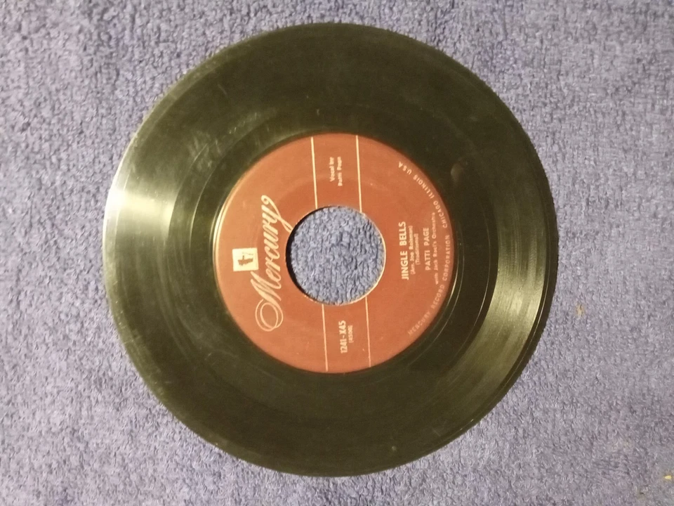 PATTI PAGE- JINGLE BELLS / CHRISTMAS CHOIR-'55 HOLIDAY 45, MERCURY 1241-X45 Foto 3 de 3