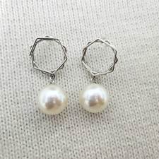 Elegant Silver Plated Pearl Drop Earring Birthday gift Fine fashion Jewellery