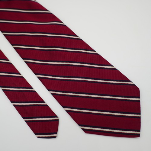 Jos A Bank Striped Red Blue Striped Woven Short Wide Silk Tie