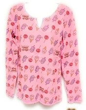 Camisa Top Mujer Junior David & Goliath Lick Me Rosa Estilo Dormir Manga Larga