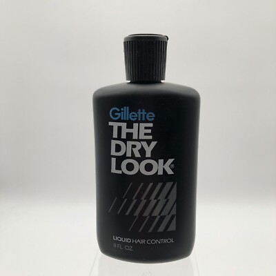 Gillette The Dry Look for Men Liquid Hair Control 8 FL OZ - NEW Vintage 80s