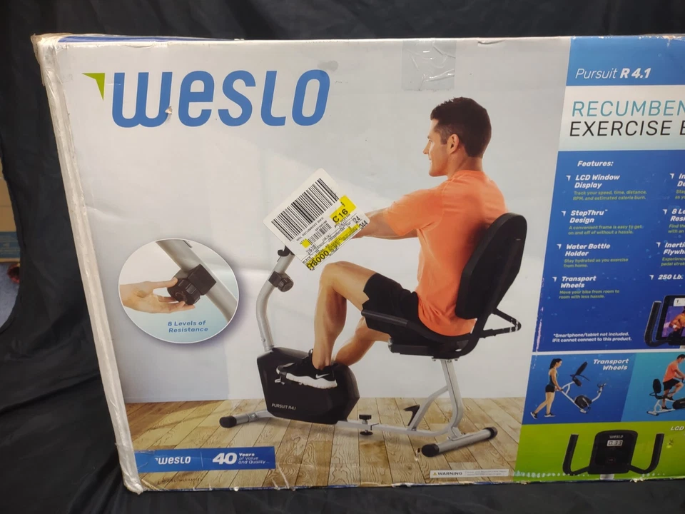 Weslo Pursuit R 4.1 Recumbent Exercise Bike w/  Inertia-Enhanced Flywheel READ!! - Image 4 of 4