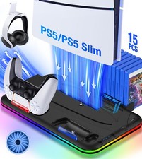 PS5 Slim Charger Station Vertical Cooling Fan Stand Controller For Playstation 5