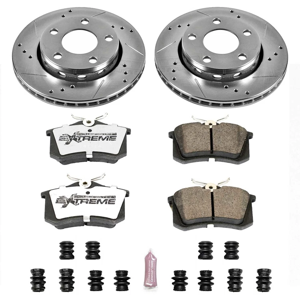 K894-26 Powerstop Juego de 2 Ruedas Disco de Freno y Kits de Pastillas Traseras para Audi S4 2000-2002 Foto 3 de 3