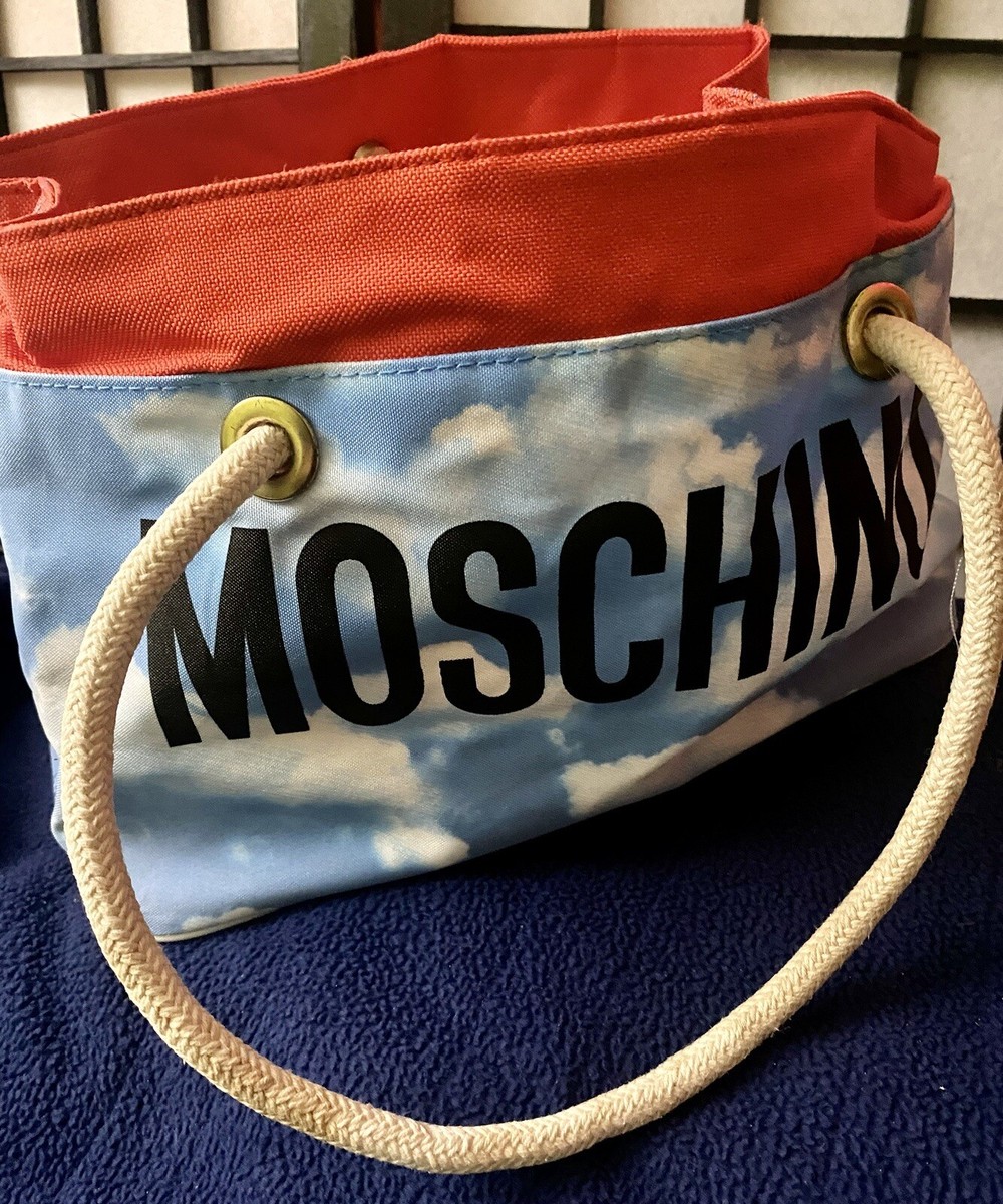 【送料&関税込】Moschino Hawaiian Print Tote Bag Hawaiian Print Medium Size Shoulder Tote Bag With Zipper