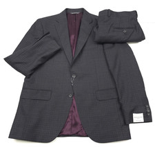  1048 Jack Victor Napoli Crepe Weave Charcoal Suit Mens Size Mismatch 42R X 38R