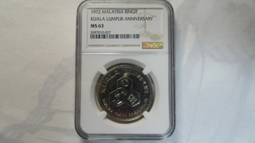 Malaysia Kuala Lumpur 1 Ringgit, 1972, NGC MS 63