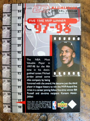 1998 Upper Deck MJ TimeFrame 97-98 Five Time MVP Winner #113