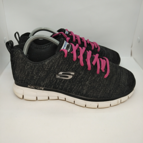 Skechers Synergy Power Switch Knit Sneakers Shoes Womens Size 7.5 Black Pink Cas - Afbeelding 1 van 8