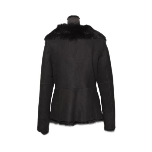 UGG KARLENE TOSCANA SHEARLING BLACK WOMEN'S SHEEPSKIN OUTWEAR SIZE M NEW - Picture 2 of 4