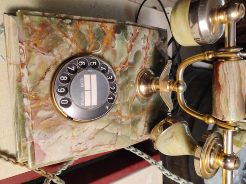 1 Telephone Onyx/Green Marble Old Noble Phone Mail Antique DFeAp302 - Picture 4 of 10