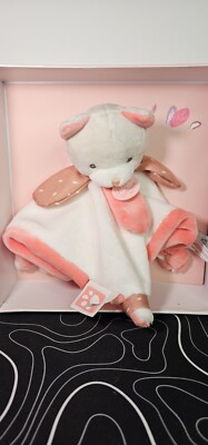 Doudou Et Compagnie Paris Soft Plush Cat Security Blanket Baby Lovey HTF