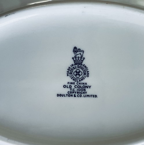 Vintage Royal Doulton "Alte Kolonie" Feinporzellan ovale Gemüseschüssel 9-1/4" - Bild 9 von 9