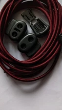 No Tie MAROON  Elastic Shoelace Lock Laces Shoe Strings Locking Toggle