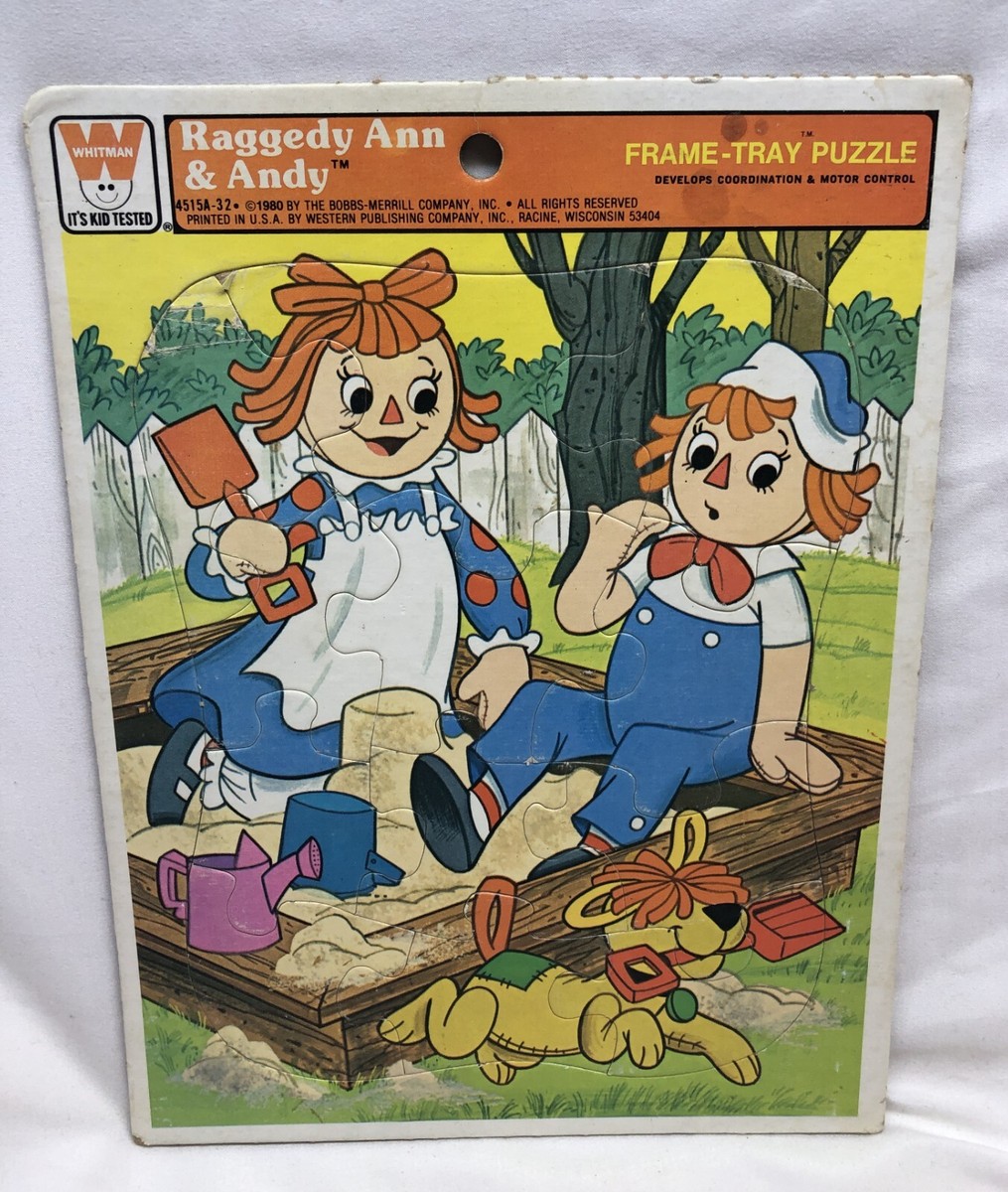 Vintage 1980 RAGGEDY ANN and ANDY Whitman Preschool FRAME TRAY