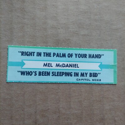 MEL MCDANIEL Right In The Palm Of Your Hand JUKEBOX STRIP Record 45 rpm 7''