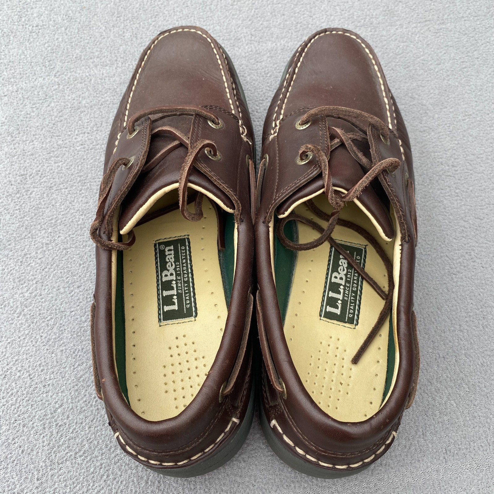 LL Bean Men's Brown Leather Moc Toe Boat Shoes SlipOn Casual Loafers Size 10.5W eBay