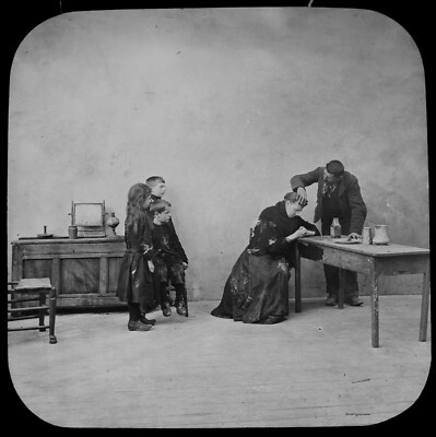 Magic Lantern Slide A DRUNKARD YET A MAN NO7 C1900 PHOTO VICTORIAN TEMPERANCE