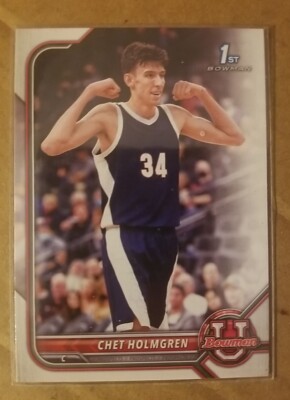 2022 Topps Bowman U Basketball Chet Holmgren Card #38 1st Bowman 