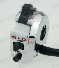 Motorcycle 7/8" High/Low Beam~Turn Signal~Horn Left Switch Aluminum Chrome