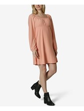 ULTRA FLIRT Womens Shift Short Dress Pink Raglan Scoop Neck Juniors S