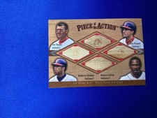 2001 Upper Deck SP Piece Of The Action Bat Quad Thome Alomar Lofton Vizquel Wow!